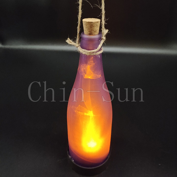 Colorful Hanging Plastic Solar Powered LED Wine Bottle Lights 