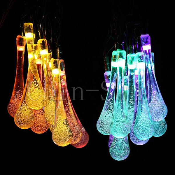 30 LED Water Drop Solar String Fairy Waterproof Lights Christmas Lights          