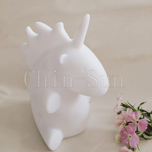 Small White Unicorn Evade Glue Night Lamp LED Table Light For Home Decoration 