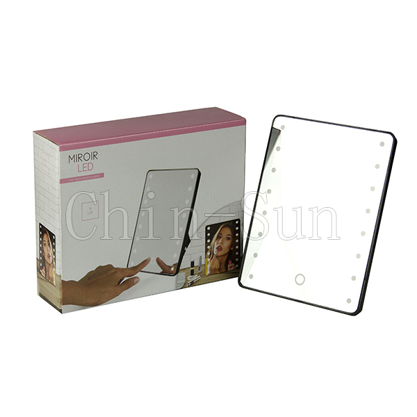 Touch Screen LED Side Cosmetic Mirror With Stents 