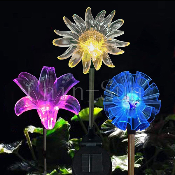 Outdoor Flower Waterproof Figurines LED Solar Garden  Light