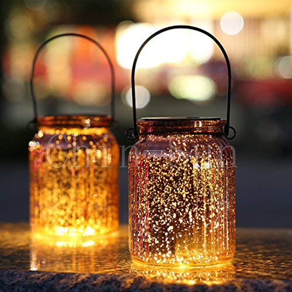 Solar Powered  Glass Mason Jar Lights Hanging Solar Latern Lights     