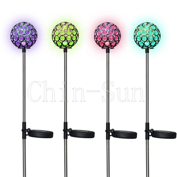 Solar Powered Stake Lights Color Changing LED Crystal  Ball 