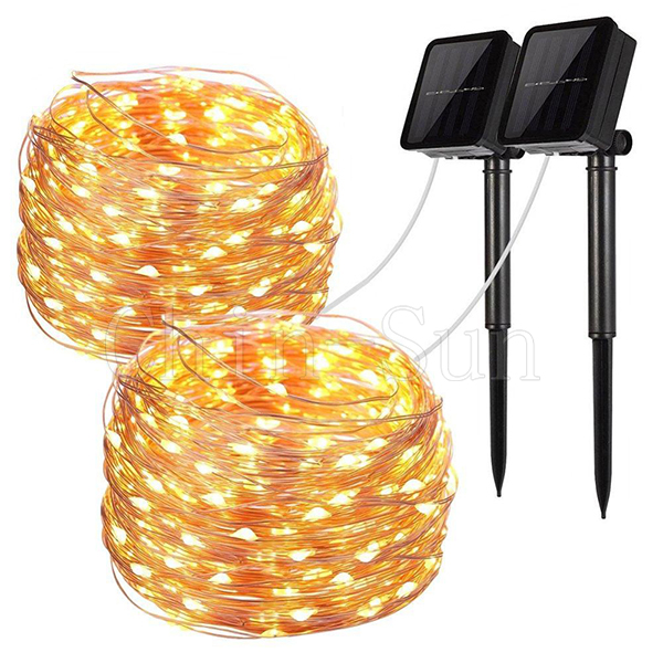 100 LED Solar  Lights Copper Wire Lights Waterproof Outdoor String Lights