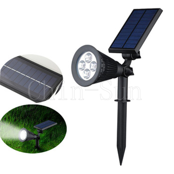 4 LED Landscape Light Adjustable Spotlight LED Solar Garden Light  