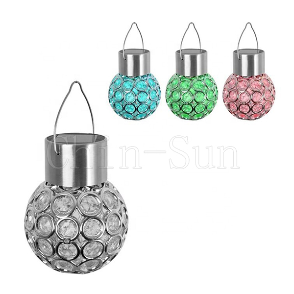  Crystal Ball Hanging Light Solar Powered Color Changing LED Light         