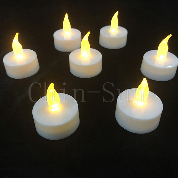 Flameless  led candle tea light with flickring yellow led  